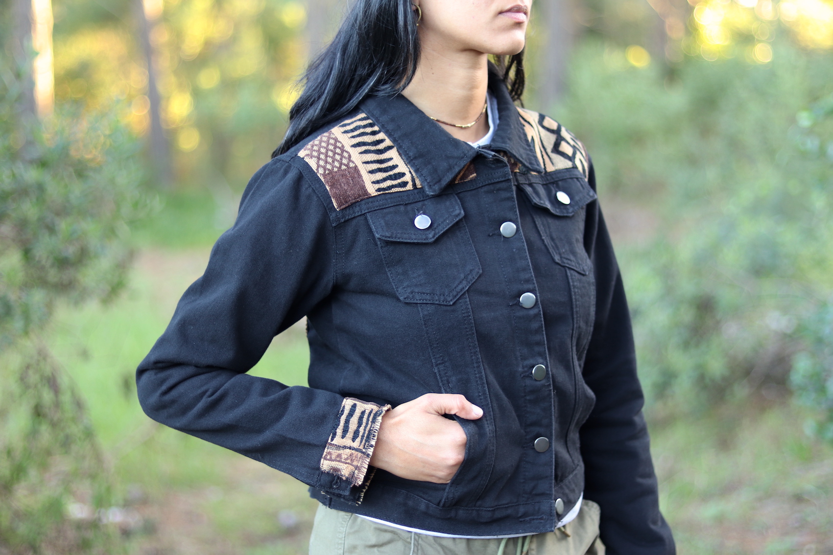 Tribal long jean on sale jacket