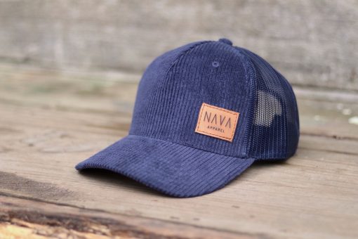 Navy Corduroy Trucker Cap